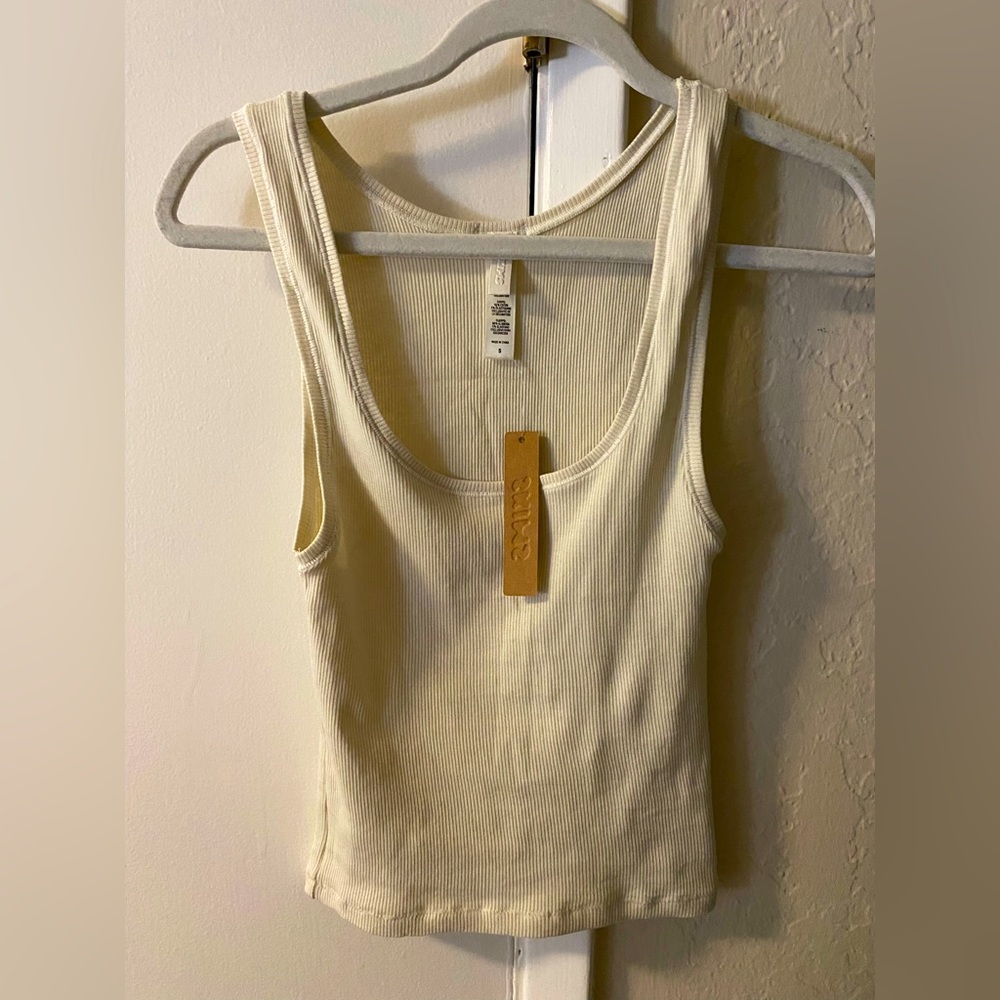 NWT Skims S cotton rib tank in Bone, Small NEW!!